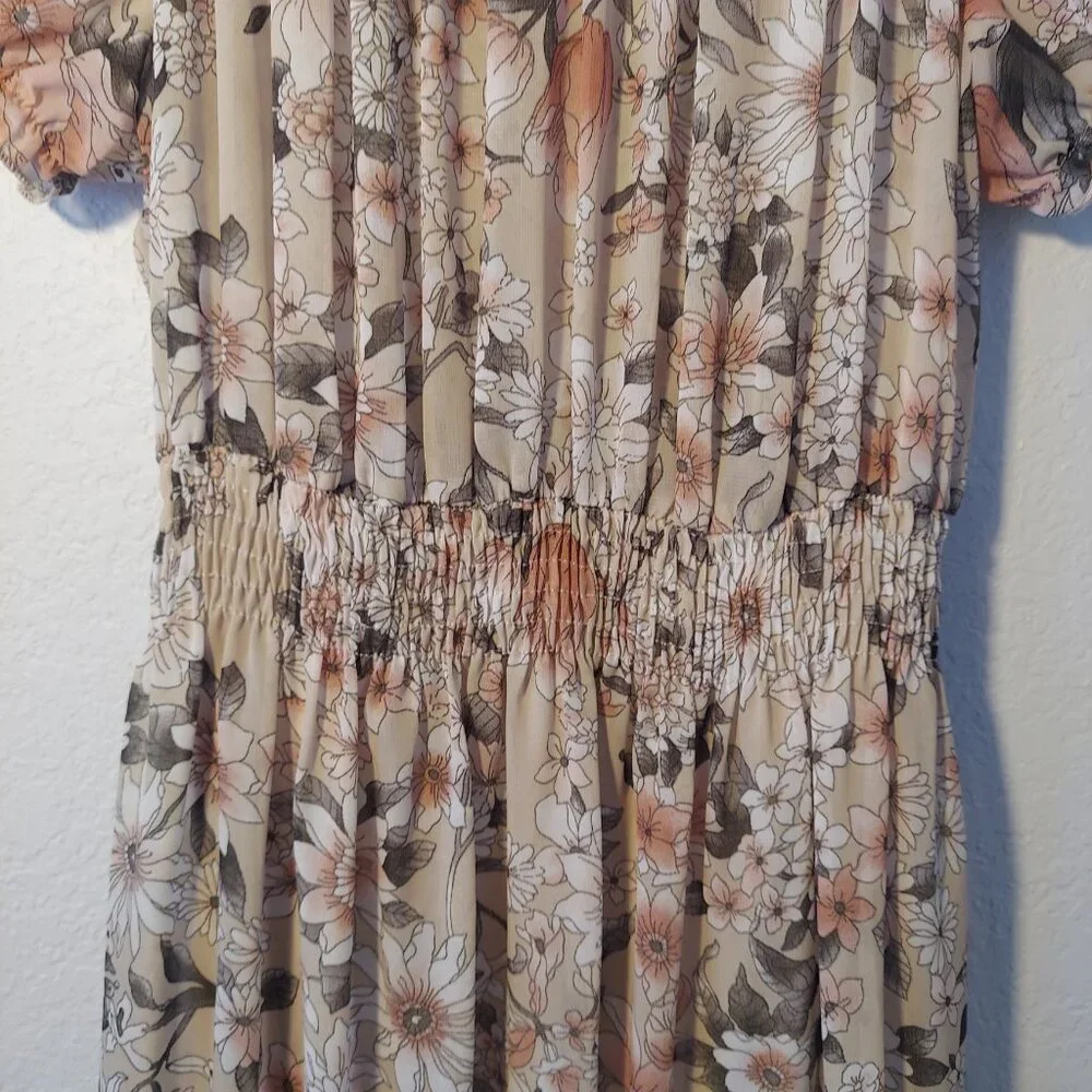 Kate & Lily Floral Smocked Midi Dress | Size 6 - Picture 8 of 9